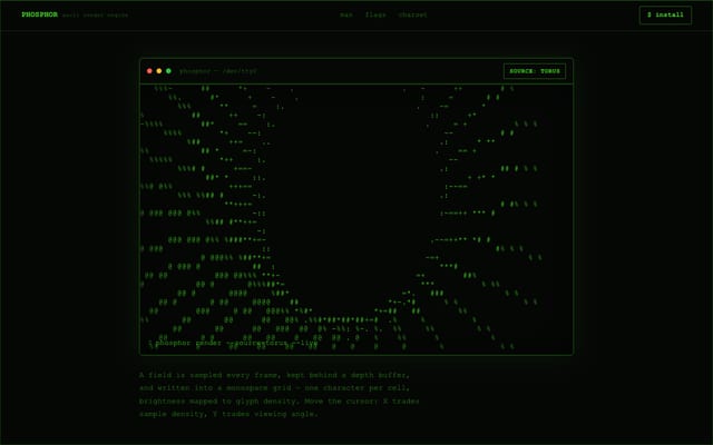 PHOSPHORの実サイトをスクロールした見本