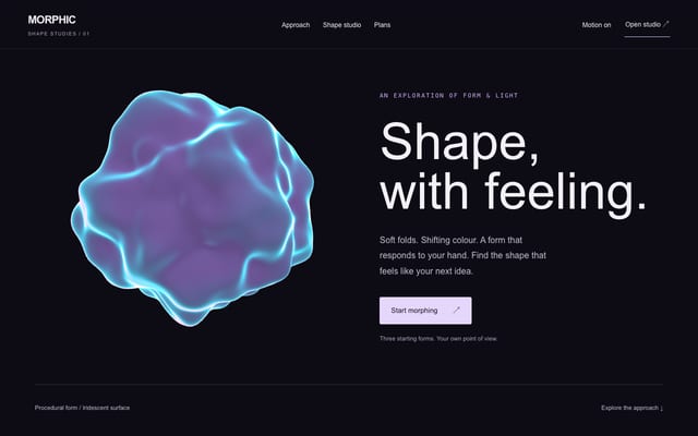 MORPHICの実サイトをスクロールした見本