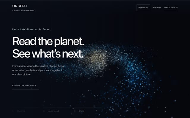ORBITALの実サイトをスクロールした見本